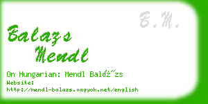 balazs mendl business card